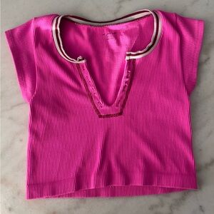 Urban Outfitters Vibrant Pink Crop Tee